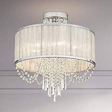 Chrome ceiling lights are beautiful on their own, but you still need to make sure they match and work well with other fixtures, especially those with visible metals. Saint Mossi Gauze Shade 4 Lights Modern K9 Crystal Raindrops Ceiling Light Semi Flush Mount Ceiling Light Chrome Finish Amazon De Beleuchtung