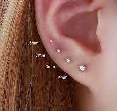 Single Ball Cartilage Stud Set Stud Earrings Stud Earrings Set Silver Earrings Studs