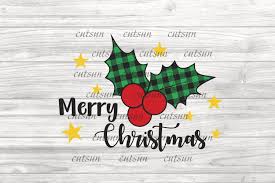 Choose from over a million free vectors, clipart graphics, vector art images, design templates, and illustrations created by artists worldwide! Christmas Svg Merry Christmas Svg Holly With Plaid Leaves 374113 Cut Files Design Bundles