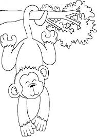 Funny monkey on a swing; Free Easy To Print Monkey Coloring Pages Tulamama