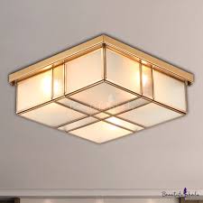 Maybe you would like to learn more about one of these? Square Living Room Flushmount Light Traditional Frosted Glass 2 4 Lights Brass Ceiling Lamp Beautifulhalo Com