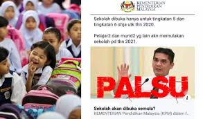 Isi kandungan tarikh buka sekolah 2020 cuti sekolah 2020 kumpulan a dan b Berita Tular Tentang Tarikh Pembukaan Semula Sekolah Adalah Palsu Kpm