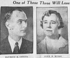 This New York Times article from Nov. 14, 1935 (p. 15) was published before  Alice Burke was disqualified from running due to her