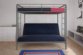 Twin over futon/full bunk bed, bed frame with sturdy steel frame, convertible metal bunk bed couch and bed with guard rail ladder for kids adults teens,black 5.0 out of 5 stars 1 $229.99 $ 229. Amazon Com Dhp Twin Over Futon Convertible Couch And Bed With Metal Frame And Ladder Silver Furniture Decor