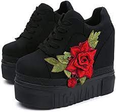 Amazon.com | ACE SHOCK Women Fashion Platform Sneakers High Hidden Heel  Wedge Walking Shoes Brides Wedding Shoes | Slippers