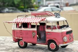 Handgefertigte Miniatur Retro Stil Rosa Volkswagen Trailer Auto Modell Metall Toy Car Home Dekor Buro Dekoration Geschenk Vintage Vw Bus Vintage Vw Vw Bus