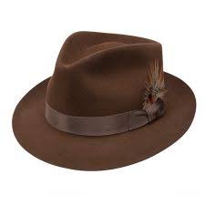Stetson Benchley Beaver Fur Felt Fedora Hats For Men Leather Hats Fedora