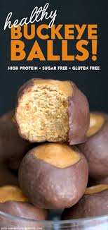 Healthy Buckeye Balls Recipe Refined Sugar Free High Protein Gluten Free Recipe Buckeye Balls Recipe Sugar Free Recipes Gluten Free Sugar Free