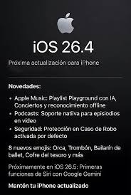 Club - iOS 26.4. Se espera para mañana ￼24, 11am Actualizarás vía OTA o  restaurarás para empezar de cero? #ios26 #AppleUsers #applehacks #iosupdate  | Facebook