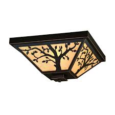 This unique outdoor light fixture features a durable, powder coat finish available in either charcoal or bronze. Patriot Lighting Tree Burnished Bronze 3 Light Outdoor Flush Mount Ceiling Light At Menards