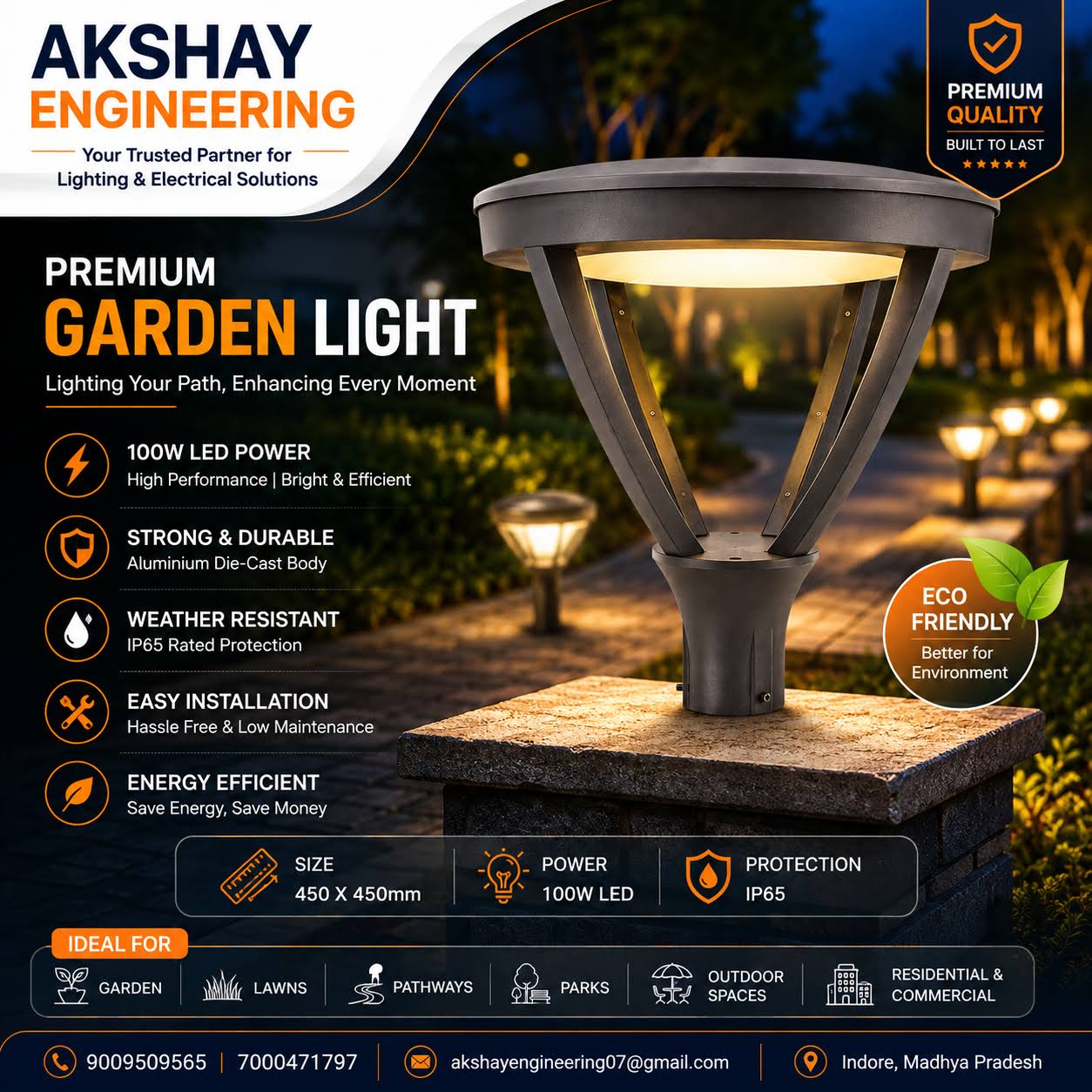 LED POST TOP LAMP -LED GARDEN LIGHT-LIGHTING POLE LUMINARY product image