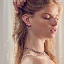 ONE Antique Silver Simple Thick Hug Earring, None Pierced Earrings, Organic  Design Hug Earring, Minimalist Dainty Geometric Modern Trend