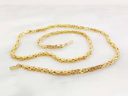 Vintage 14k Italian Byzantine Chain 24 14k Solid Gold Etsy Yellow Gold Chain 14k Gold Necklace Chains For Men