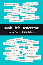 1 000 book club name ideas availability check. Book Title Generator 160 Book Title Ideas Imagine Forest