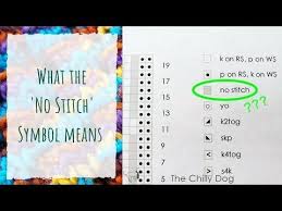 1 The No Stitch Symbol On A Knitting Chart Youtube K