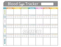 Blood Sugar Tracker Printable For Health Medical Fitness