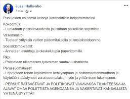 2/2 koska mistään merkityksellisestä toimenpiteestä ei tule mitään, päädytään lopulta aina siihen, mistä voidaan saavuttaa yksimielisyys, eli. Jussi Halla Aho Twitter Da