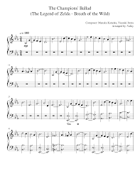 Print and download sheet music for the legend of zelda™: The Champions Ballad The Legend Of Zelda Breath Of The Wild Sheet Music For Piano Solo Musescore Com