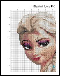 Elsa Princess Full Figure Cross Stitch Pattern Princess Cross Stitch Home  Decoration Kids Room Decor Elsa Frozen Cross Stitch Girl Room