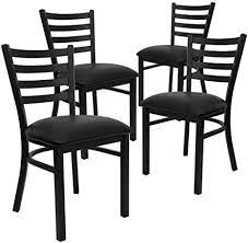 Dixie seating morrisette shaker style ladder back dining chair. Amazon Com Flash Furniture 4 Pk Hercules Series Black Ladder Back Metal Restaurant Chair Black Vinyl Seat Furniture Decor