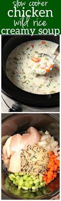 Slow Cooker Chicken And Wild Rice Soup Recipe Creamy And Filling Soup With Chicken Wil Slow Cooker Soup Wild Rice Soup Recipes Chicken Wild Rice Soup Recipe