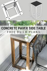 Concrete Outdoor Side Table Made From Pavers Free Build Plans Diy Patio Table Outdoor Side Table Diy Outdoor Furniture