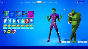 Beast boy is coming to fortnite! Fortnite Dc S Beast Boy Skin Built In Go Ape Emote Showcase Youtube