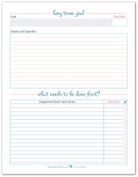 Long Term Goal Setting Worksheet Printables To Help You Set Plan And Track Your Long Term Goals Use A Short Goals Printable Goals Worksheet Short Term Goals