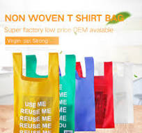 Wholesale W Cut Non Woven T Shirt Shopping Bags For ...