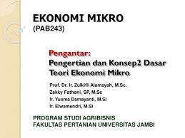 Mahasiswa memahami dan menguasai konsep teori permintaan dan penawaran. Pengantar Ekonomi 1 Pengantar Ekonomi Ppt Download