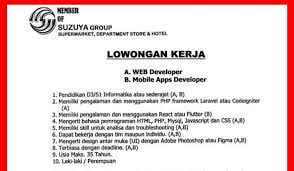 Lowongan kerja suzuya bagan batu. Lowongan Kerja D3 S1 Di Suzuya Medan Februari 2021 Lowongan Kerja Medan Terbaru Tahun 2021