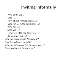 Informal invitation letter for birthday party. Social Interactions Inviting Responding To Invitations Ppt Video Online Download