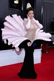 Cardi B S Dramatic Entrance At The 2019 Grammys Is Truly Iconic Cardi B Grammys Celebrity Dresses Red Carpet Dresses