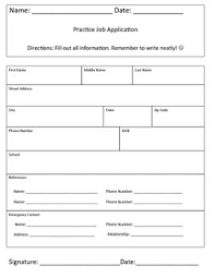 Freebie Practice Job Application Life Skills Classroom Job Application Life Skills Lessons