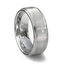 Brushed Tungsten Carbide Cross Wedding Band Men S Cross Ring Tungsten Wedding Rings Tungsten Wedding Bands Mens Wedding Bands Tungsten