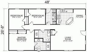 Image Result For Floor Plan 3 Bedroom 2 Bath 44x28 Rectangle House Plans Bedroom House Plans Mobile Home Floor Plans