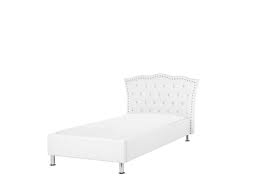 Markenqualität aus dem hause corium. Bett Kunstleder Weiss Lattenrost 90 X 200 Cm Metz Beliani De