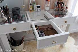 Diy Glass Top Makeup Vanity Glass Top Vanity Diy Vanity Diy Vanity Table