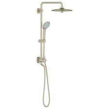 Grohe 3 Spray 10 25 In Dual Shower Head And Handheld Shower Head In Brushed Nickel 27867en1 Shower Systems Grohe Shower Heads
