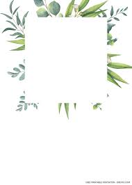 Free Printable Green Leaves Wedding Invitation Templates Wedding Invitations Leaves Wedding Invitation Templates Free Wedding Invitation Templates