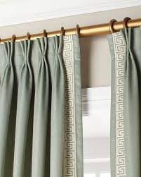 Triple Pinch Pleat Drapery Panels With A Greek Key Leading Edge Trim Curtains Luxury Curtains Custom Drapes