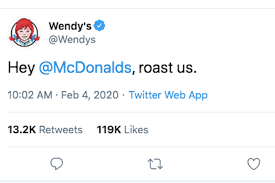 Roasting not rapping roblox amino. Wendy S Never Directly Named Mcdonald S In Trolling Tweets Until Now Pr Week