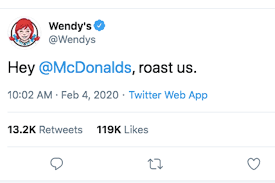 • roses are red, violets are blue! Wendy S Never Directly Named Mcdonald S In Trolling Tweets Until Now Pr Week