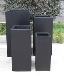 Square black galvanized planter cityscape planters 20 inch black square patio planter self 18in hawthorne square planter black southern patio. Tall Square Contemporary Black Light Concrete Planter By Idealist Lite H50 L21 W21 Cm 22 Ltrs Cap From 37 99 Getpotted Com