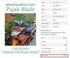 Daftar Pajak Honda Blade Lengkap Denda Mati Pajak