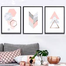 Canvas Pictures With Geometrical Rose Gold Art Rose Gold Treasure Rose Gold Wall Art Rose Gold Room Decor Room Decor Bedroom Rose Gold