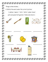 Kitchen And Bathroom Things Worksheet