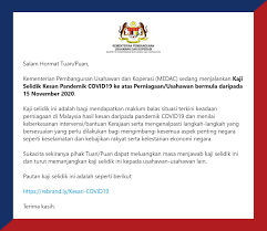 Yb datuk wira hajah mas ermieyati binti haji samsudin. Assalamualaikum Dan Salam Sejahtera Tuan Puan Kementerian Pembangunan Usahawan Dan Koperasi Medac Sedang Menjalankan Kaji Selidik Kesan Pandemik Covid19 Ke Atas Perniagaan Usahawan Bermula Daripada 15 November 2020 Tujuan Kaji Selidik Ini Adalah Untuk