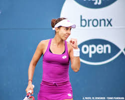 Mihaela buzarnescu tense snapping at coach on court coaching. Mihaela Buzarnescu Fist Pump Tennis Panorama