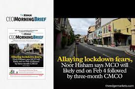 A nationwide full lockdown, similar to the first movement control order in march last year will be in place from june 1 to 14.read more at. Allaying Lockdown Fears Noor Hisham Says Mco Will Likely End On Feb 4 Followed By Three Month Cmco The Edge Markets
